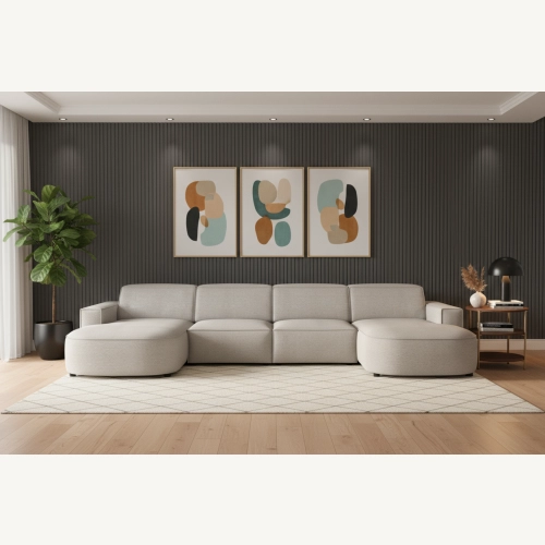 Olio Nobile Nowoczesna sofa w kształcie litery U Tkanina Raven 6